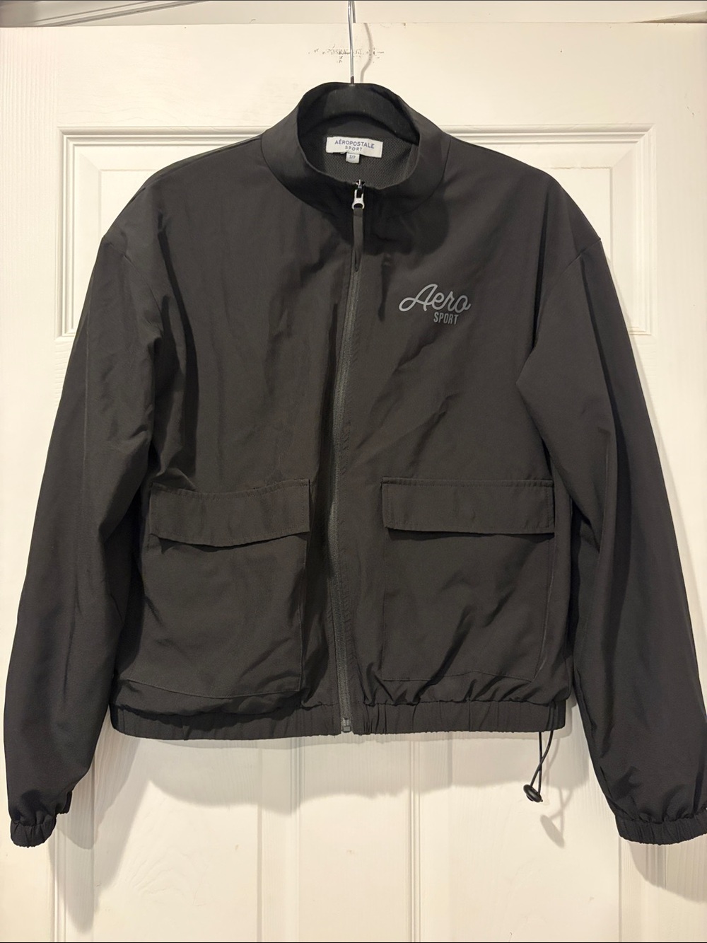 Aeropostale Black Aero Sport Windbreaker Jacket
